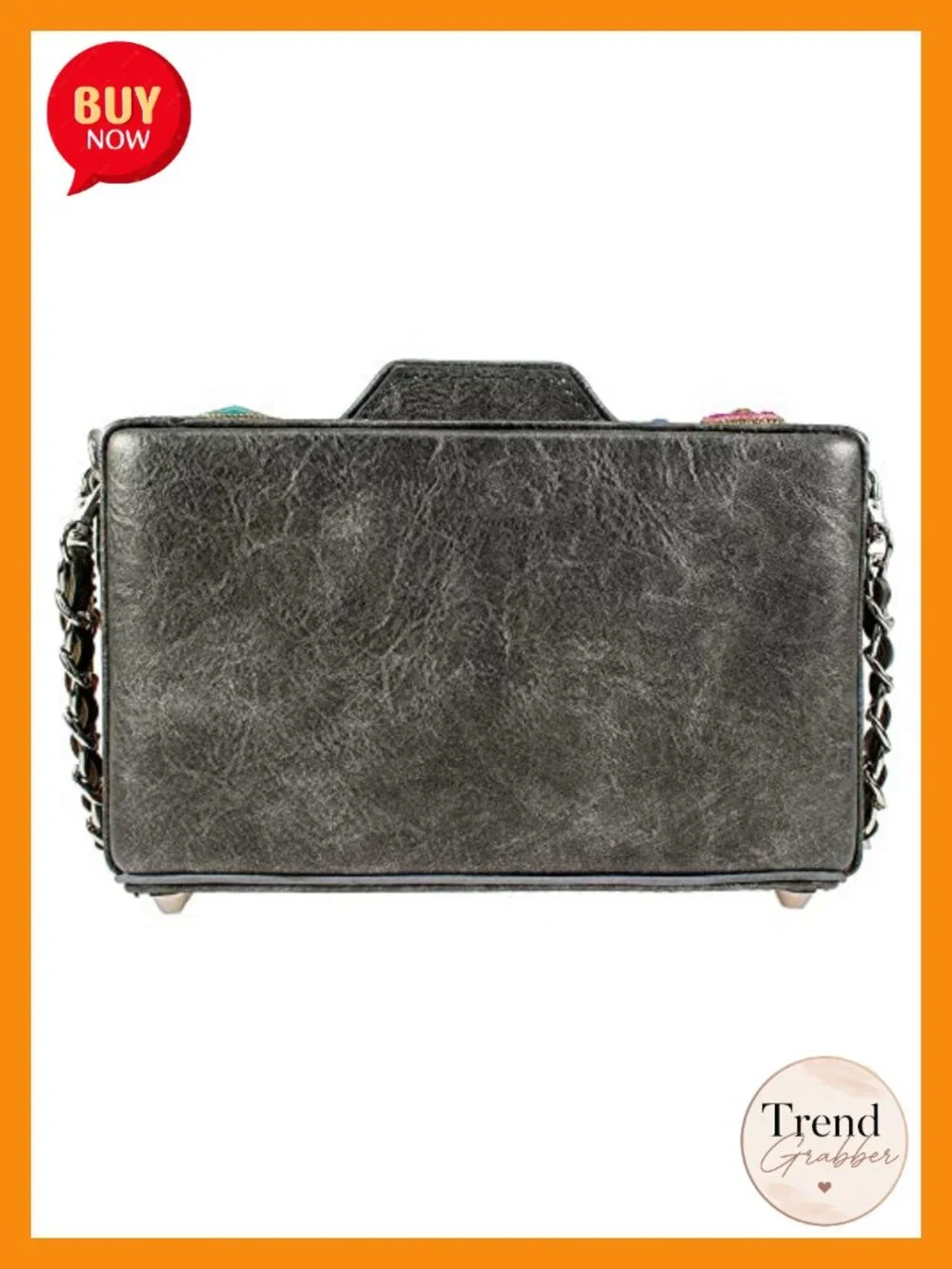 Handcrafted Beaded Camera Crossbody Purse Magnetic Closure